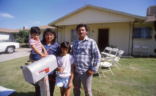 On May 23, 1988, six months after Mario Bravo died, I shot this photo of the bravo family as they prepared for a visit by presidential candidate Jesse Jackson. This is Tina and Ernesto with Yadira and Jorge. Tina and Ernesto are no longer married. Yadira, Tina and Jorge now live in Texas.